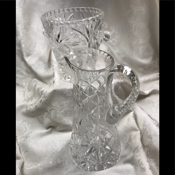 Vintage Cut Crystal Ice Bucket and Cruet - Picture 1 of 5